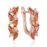 14 Karat Rolled Gold Shiny Red AAA Zircon Diamonds High Quality Drop Earrings for Women