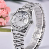 New Elegant Luxury Brand CZ Diamonds Quartz Watches - Sapphire Glass Stainless Steel Small and Exquisite Ladies Watch