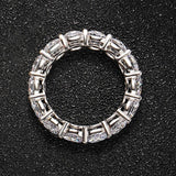 Marvelous 5mm D Color Moissanite Diamonds Row Eternity Rings - Silver Wedding Engagement Fine Jewellery - The Jewellery Supermarket