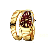 New Classic Top Brand Bling Zircon Diamonds Snake Shape Gold Silver Colour Scaleable Bracelet Ladies Quartz Watches