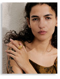 18K Gold Plated Stainless Steel High Quality Texture Geometric Cast Statement Ring