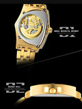 New Designer Luxury Fashion Triangle Skeleton Mechanical Automatic Movement Waterproof Stainless Steel Strip Watches