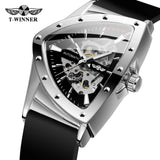 Luxury High-end Triangle Steel Skeleton Automatic Sports Waterproof Silicone Strap Luminous Mechanical Mens Watches