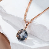 14K Gold Filled Big Grey AAA Zircon Crystal  Fashion Pendant And Necklace For Women