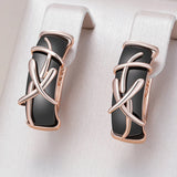 14 Karat Gold Filled Black Ceramics High Quality Daily Fine Jewellery Dangle Earrings