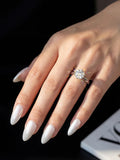 Luxury 1 Carat VV1 D Colour Real Moissanite Diamond Round Engagement Rings