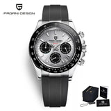 Famous Brand Sky Blue Dial Classics Sapphire Retro Chronograph Stainless Steel Waterproof Men Quartz Watches