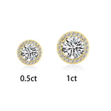 Awesome 0.5ct 1ct Round Moissanite Diamonds Unisex Stud Earrings Fine Jewellery