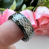 New Stepped Edges Laser Engraved Comfort Fit Men Women Tungsten Wedding Ring