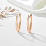 14 Karat Gold Filled Simple Glossy V Shape English Classic Jewellery Earrings For Women