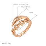 Unique Shiny Luxury 14K Filled Rose Gold AAA Zircon Diamonds Big Rings For Women - Party Daily Fine Jewellery