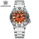Monster 200M Waterproof NH36 Day Function Sapphire Glass Automatic Movement Steel Bezel SD1984 Steel Bracelet Watch