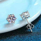 GRA Moissanite Diamonds Studs Silver Earrings Pass Diamond Tester Pen For Men Women