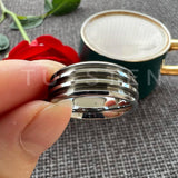 New Arrival Three Grooves For Inlay Channel Polished Shiny Dome Edges 8MM Tungsten Weddings Rings - The Jewellery Supermarket