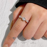 Super Bowknot Design D Colour VVS1 0.5CT Moissanite Diamond Rings For Women Sterling Silver Wedding Fashion Jewellery