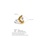 18K Gold Plated Stainless Steel Metal Geometric Adjustable Distinctive Popular Ring