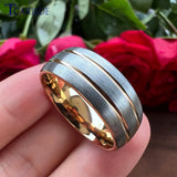 New Domed Grooved Finish 8MM Mens Womens Multicolor WeddingComfort Fit  Tungsten Carbide Rings - Fashion Jewellery - The Jewellery Supermarket