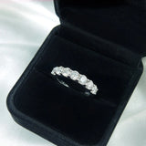 Sparkling VVS1 D Colour 3/4mm Moissanite Diamonds Stackable Eternity Silver Ring
