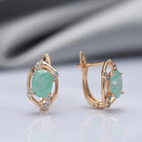 Luxury Snow Green 14K Rose Gold filled AAA Zircon Crystals Drop Earrings For Women - Trendy Jewellery