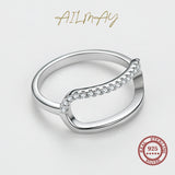 Simple Line Rectangle 925 Sterling Silver Clear AAAA Lab Created Diamonds Ring