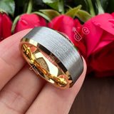Multicolours Beveled Brushed 6m/8mm Classic Tungsten Wedding Rings for Men Women