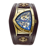 New Personalized Fashion Triangle Hollow Men's Mechanical Watch - Leisure Retro Fully Automatic Mechanical Watch