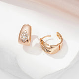 14 Karat Rolled Gold Oval AAA Zircon Diamonds Full Paved Hoop Luxury Earrings For Women
