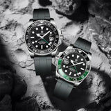 New LUXURY DESIGN Top Mechanical Automatic Watch Sports Rubber Diver Series Watch Luminous Date Display Wristwatches