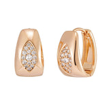 14 Karat Rolled Gold Oval AAA Zircon Diamonds Full Paved Hoop Luxury Earrings For Women