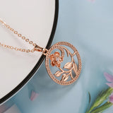 14K Rolled Gold Periphery Inlay AAA Zircon Diamonds Hollow Elegant Flower Necklaces