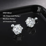 Brilliant 0.2-2ct D VVS1 6 Prong Moissanite Diamonds Screw Stud Earrings For Women Sterling Silver Fine Jewellery - The Jewellery Supermarket