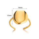 New in Stainless Steel Rings For Women Girls - Butterfly Heart Round 18K Gold Colour Minimalist Cute Oval Rings - The Jewellery Supermarket