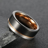 Black Tricolor Tungsten Steel Carbide  6/8mm Engagement Wedding Rings for Men Women