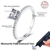 Super 1ct 2ct Princess VVS1 D Colour Moissanite Diamond Engagement Silver Ring
