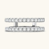 GRA Certified Double-Row Half Eternity Moissanite Diamonds Wedding Engagement Rings Sterling Silver Fine Jewellery