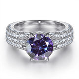 Selection of 2 Carat Multicolour VVS1 D Colour Moissanite Silver Wedding Rings