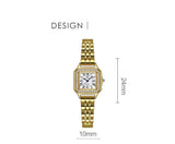 New Arrival Stainless Steel Square Luxury High Quality Fashion Rhinestone Crystals Ladies Watches