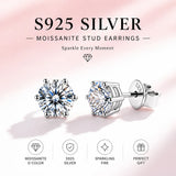 GRA Moissanite Diamonds Studs Silver Earrings Pass Diamond Tester Pen For Men Women
