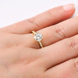 Marvelous VVS1 D1.00CT 6.5MM Round Moissanite Diamond  Silver Wedding Ring