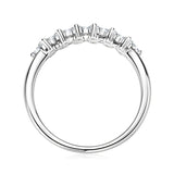2MM Round VVS1 D Colour Moissanite Diamond Silver 925 Flower Half Eternity Rings