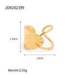 18K Plated Stainless Steel Minimalist Irregular Curve Geometric Curved Ring
