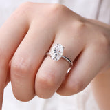 Sparkling 18K Gold Plated Sterling Silver 4.5CT Oval Cut Full Moissanite Diamonds Rings, Wedding Engagement Jewellery
