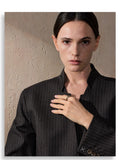 18K Gold Plated Statement Stainless Steel Metal Double Color Geometric Casting Ring