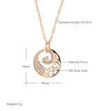 Luxury 14K Filled Rose Gold AAA Zircon Diamonds Circle Hollow Pendant Necklace For Women - Fine Daily Party Jewellery