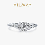 Luxury Water Drop Shape Sparkling AAAA Lab Created Diamond Sterling Silver Ring