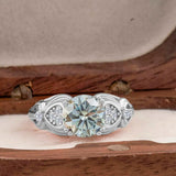 Classic Luxury 2 Carat Moissanite Ring For Women 925 Sterling Silver Ring With Certificate Engagement Gift In Multiple Colors