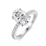 Amazing 4.5CT Oval Cut VVS1 D Colour Moissanite Diamond 18KGP Silver Engagement Ring