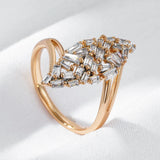 New Arrival Rolled 14K Rose Gold Personalized Cubic AAA Zircon Diamonds Ring For Women - Trendy Jewellery