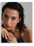 18K Gold Plated High Quality Smooth Stainless Steel Geometric Casting Distinctive