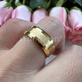 New Gold Plated 6mm 8mm Tungsten Engagement Wedding Comfort Fit Rings for Men, Women - Fashion Jewellery for Couples